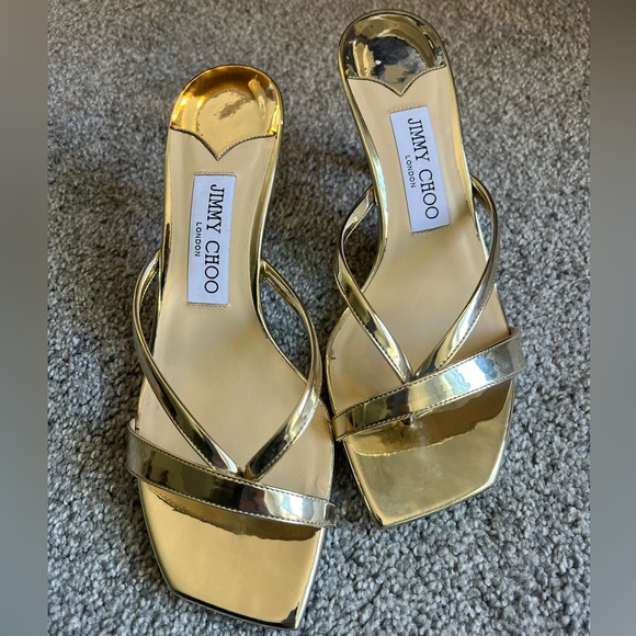 Jimmy Choo Maelie 70 Mid Heel Square Toe Thong Sandals - Picture 5 of 7